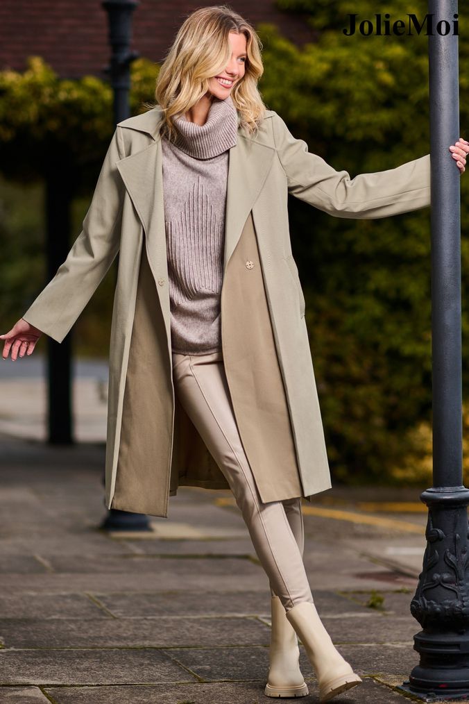 Jolie moi asymmetric flare clearance coat