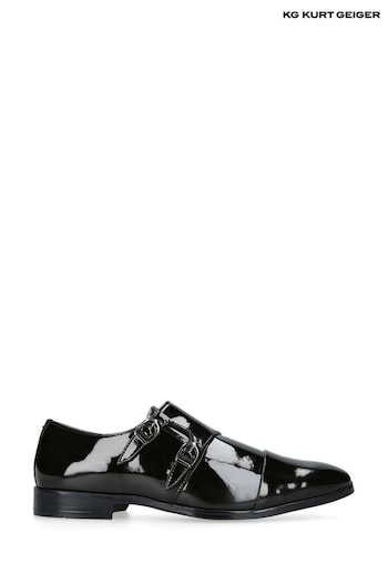 KG Kurt Geiger Black Cruz Patent Monk slip-on Shoes (632974) | £129