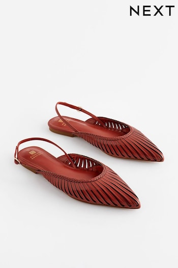Rust Brown Forever Comfort® Point Toe Slingback Shoes Orange (632976) | £38