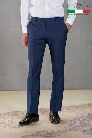 Bright Blue Slim Signature Tollegno Wool Suit: Trousers socks (633258) | £69