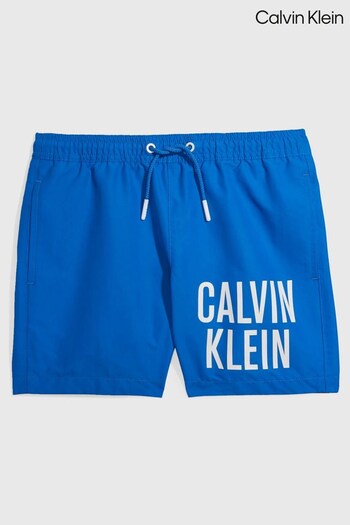 Calvin Klein Boys Medium Blue Drawstring Swim Shorts (633265) | £50