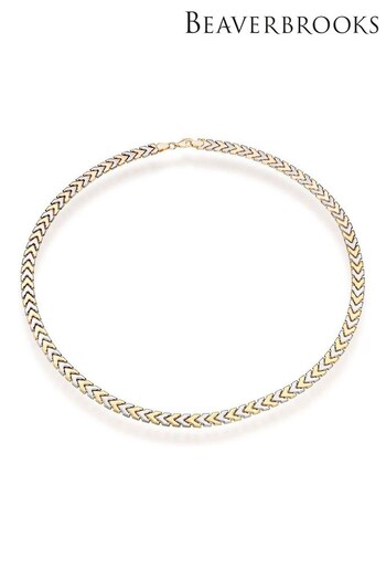 Beaverbrooks 9ct Gold and White Gold Chevron Necklace (633310) | £1,300