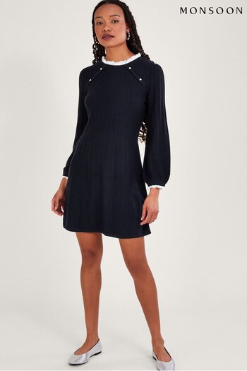 Monsoon Blue Lace Trim Swing Dress (633398) | £85