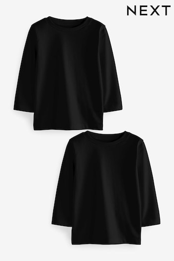 Black 2 Pack Long Sleeve T-Shirts (3mths-7yrs) (633399) | £8 - £12
