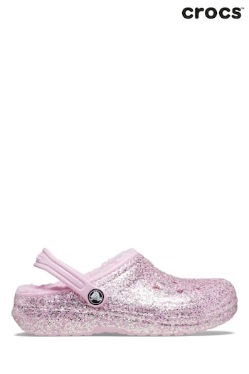 Crocs Pink Toddler Classic Lined Glitter Clog Sandals (633431) | £45