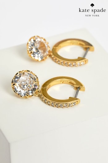 kate spade new york Gold (Metal) Tone That Sparkle Pave Huggies Earrings (633758) | £65