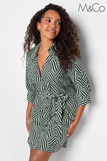 M&Co Green Tie Detail Tunic Dress (633840) | £27