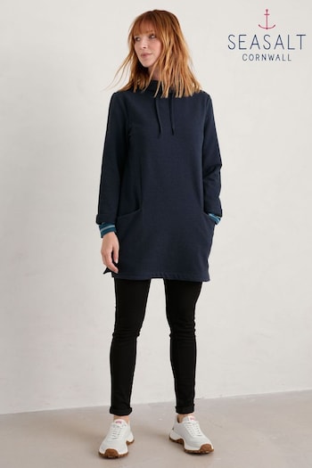 Seasalt Cornwall Blue Formative Brushed Back Jersey Tunic (633952) | £63