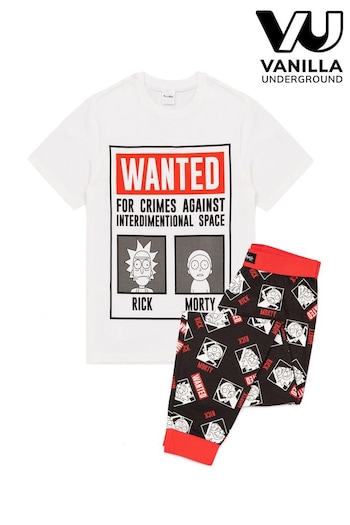 Vanilla Underground White Rick And Morty Mens Mugshots Short Sleeve Long Leg Pyjama Set (634152) | £28