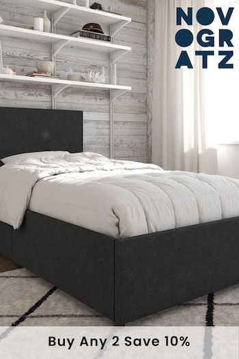 Novogratz Grey Kelly Linen 2 Drawer Storage Bed (634820) | £400