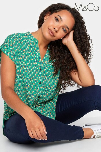 M&Co Green Grown On Sleeve Blouse (635086) | £25