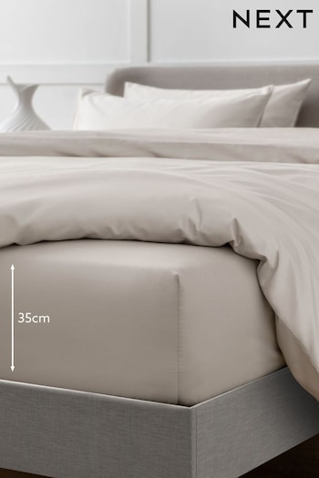 Stone Natural Collection Luxe 400 Thread Count Deep Fitted 100% Egyptian Cotton Sateen Deep Fitted Sheet (635125) | £25 - £40