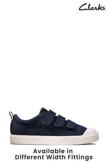 Clarks Blue Multi Fit City Vibe Canvas wearing Shoes (635348) | £28 - £30
