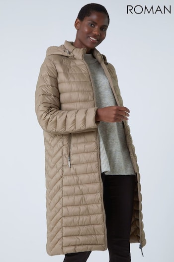 Roman Natural Longline Hooded Padded Coat (635457) | £65