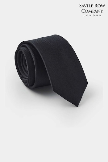 Savile Row Company Fine Twill Skinny Silk Black Tie (635558) | £27.50