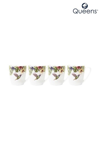 Queens by Churchill Set of 4 White Reignforest Mugs (635583) | £36