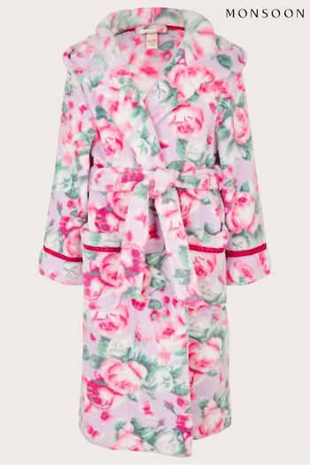 Monsoon Purple Floral Dressing Gown (635668) | £30 - £34
