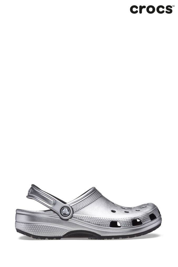 Gunmetal discount metallic crocs