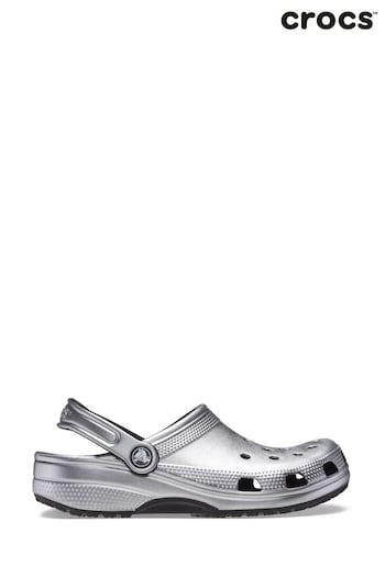 Crocs Beams Silver Classic Metallic Clogs (635786) | £50