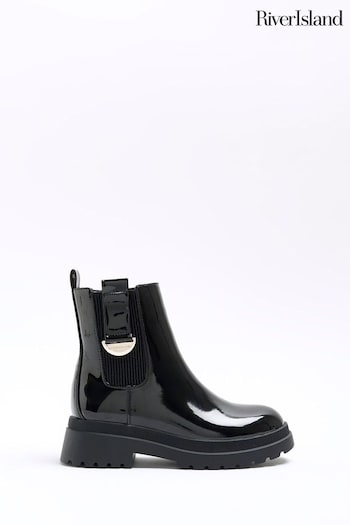River Island Black Girls Half Crescent Chelsea Boots (635910) | £28