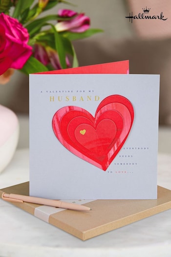 Hallmark Red Love Heart Valentine's Day Card for Husband (635975) | £6