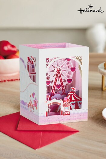 Hallmark Pink  White One Fun Ride 3D Pop-Up Valentine's Day Card (636191) | £6