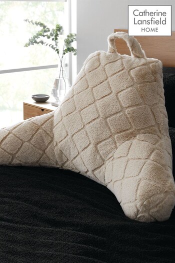 Catherine Lansfield Natural Cosy and Soft Diamond Fleece Cuddle Chair Cushion Cushion (636274) | £30