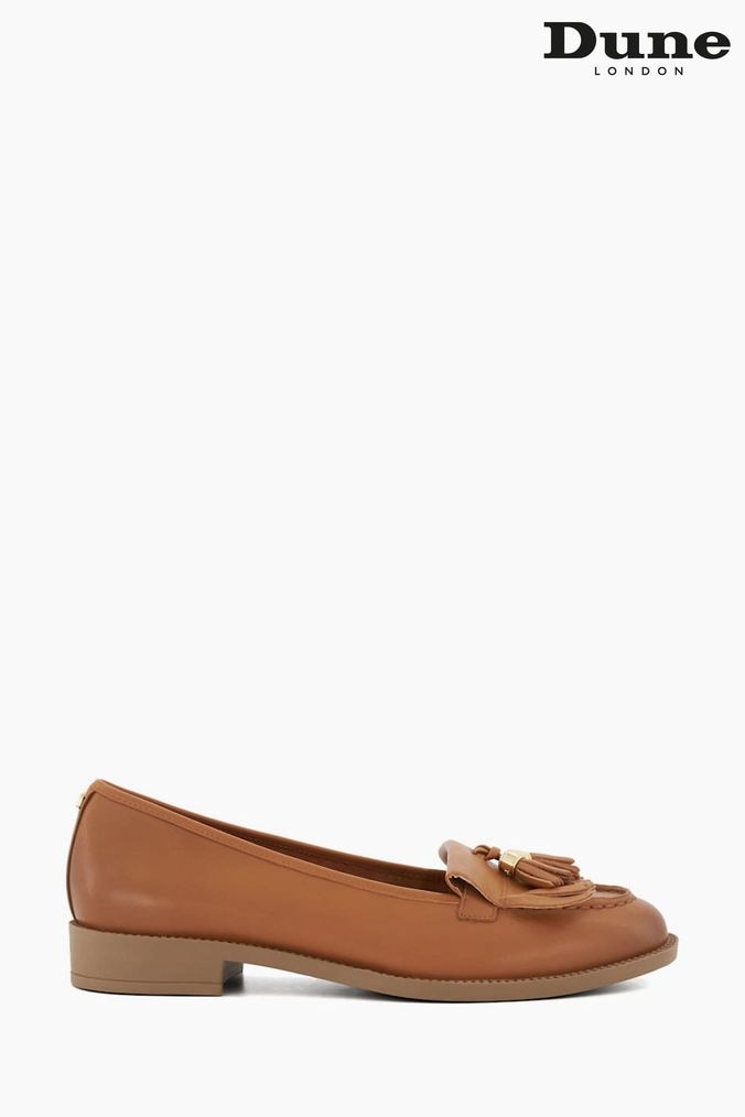 Dune womens tan loafers outlet