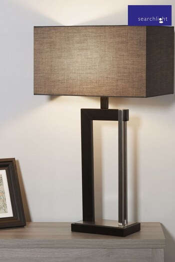 Searchlight Black & Satin Blossom Nickel Table Lamp (636364) | £60
