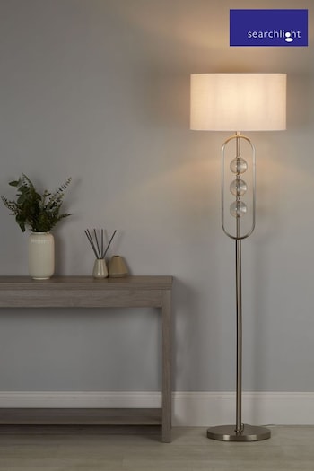 Searchlight Satin Silver Laburnum Floor Lamp (636434) | £118