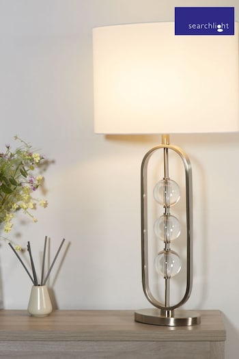 Searchlight Satin Silver Laburnum Table Lamp (636451) | £75