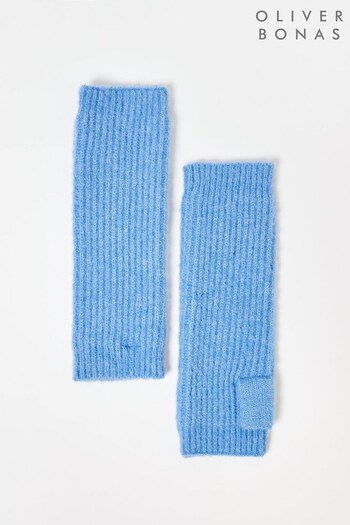 Oliver Bonas Blue Rib Handwarmer Gloves (636534) | £20