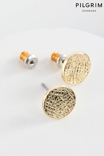 PILGRIM Gold Plated Recycled Wynonna Rustic Earrings (636647) | £13
