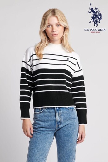 U.S. Polo Assn. Womens Colour Block Stripe Jumper (636791) | £70