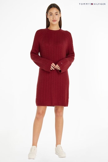 Tommy polo Hilfiger Red Cable Knit Dress (636817) | £180