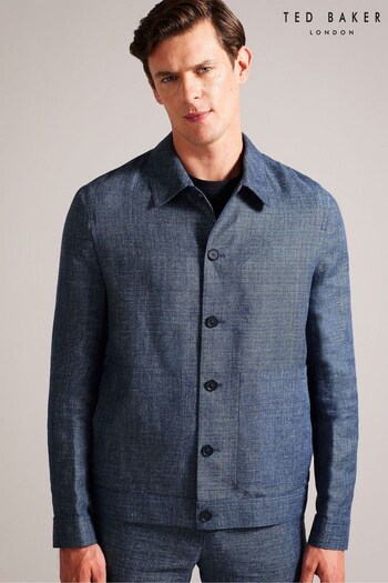 Ted Baker Blue Tayloj Linen Wool Jacket (636915) | £195