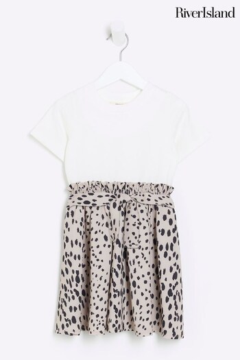 River Island White Girls Hybrid T-Shirt Dress (637064) | £16