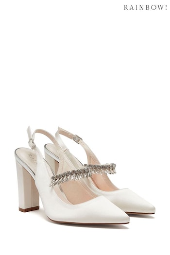 Rainbow Club Cream Freya Bridal Sparkly Slingback Wedding Shoes por (637171) | £99