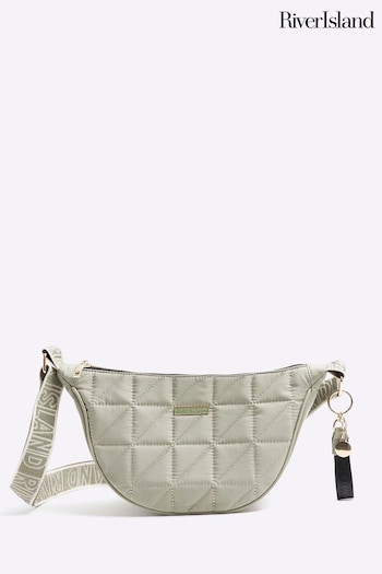 River Island Green Soft Scoop Quilted Cross-Body Bag (637279) | £30