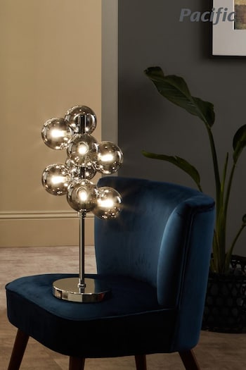 Pacific Black Vecchio Glass Orb And Chrome Table Lamp (637548) | £200