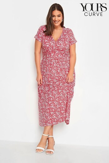 Yours Curve Red Wrap Neck Maxi Dress (637580) | £35