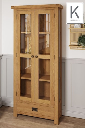 K Interiors Oak Canterbury Solid Wood Display Cabinet (637712) | £750