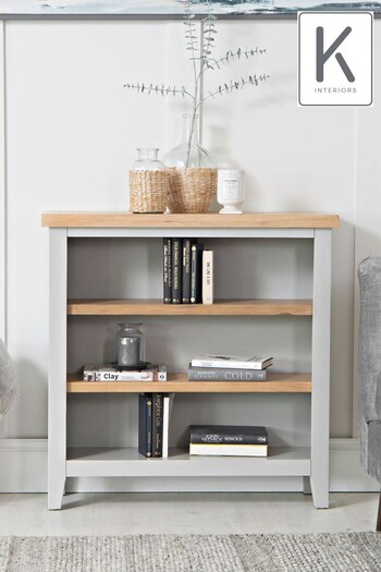 K Interiors Grey Oak Windsor Small Wide Bookcase (638222) | £305