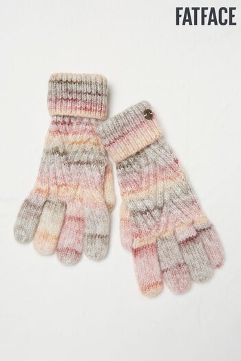 FatFace Pink Cable Space Dye Gloves (638698) | £22.50