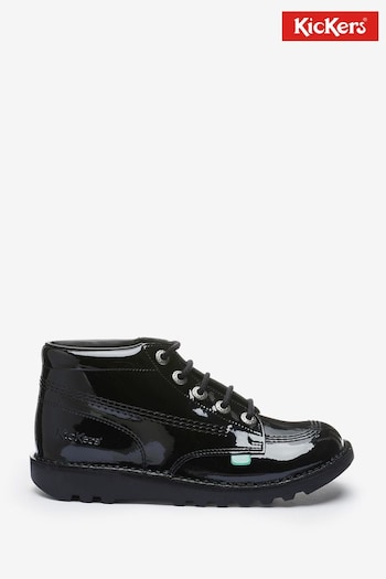 Kickers Youth Kick Hi Patent Leather Black Shoes (638711) | £70