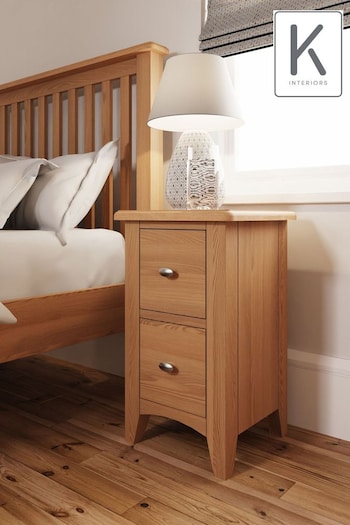 K Interiors Natural Oak Astley Small Bedside Cabinet (638724) | £135