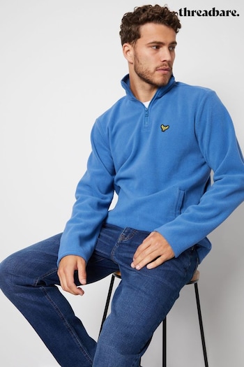 Threadbare Blue 1/4 Zip Fleece Sweatshirt (638836) | £20