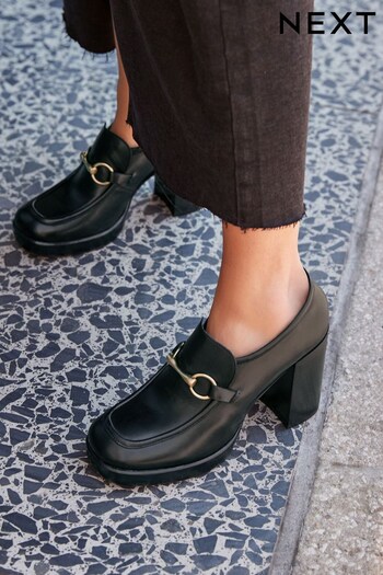 Black Forever Comfort® Leather Platform Loafers (638946) | £62