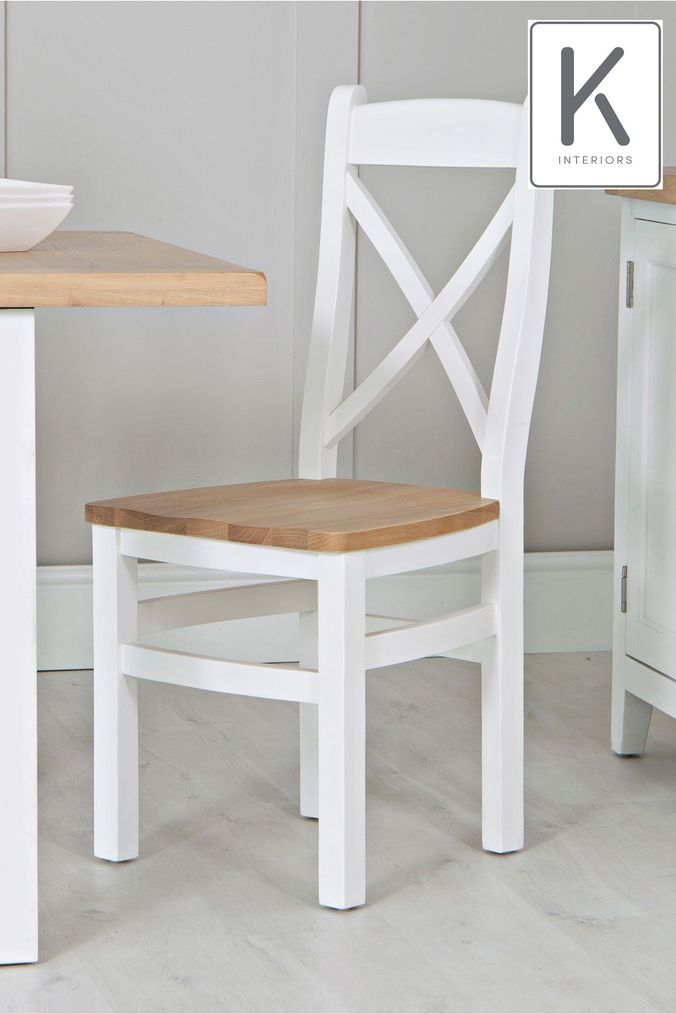 Single white online wooden chair