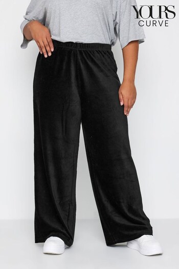 Yours Curve Black Wide Leg Cord Trousers (639420) | £25